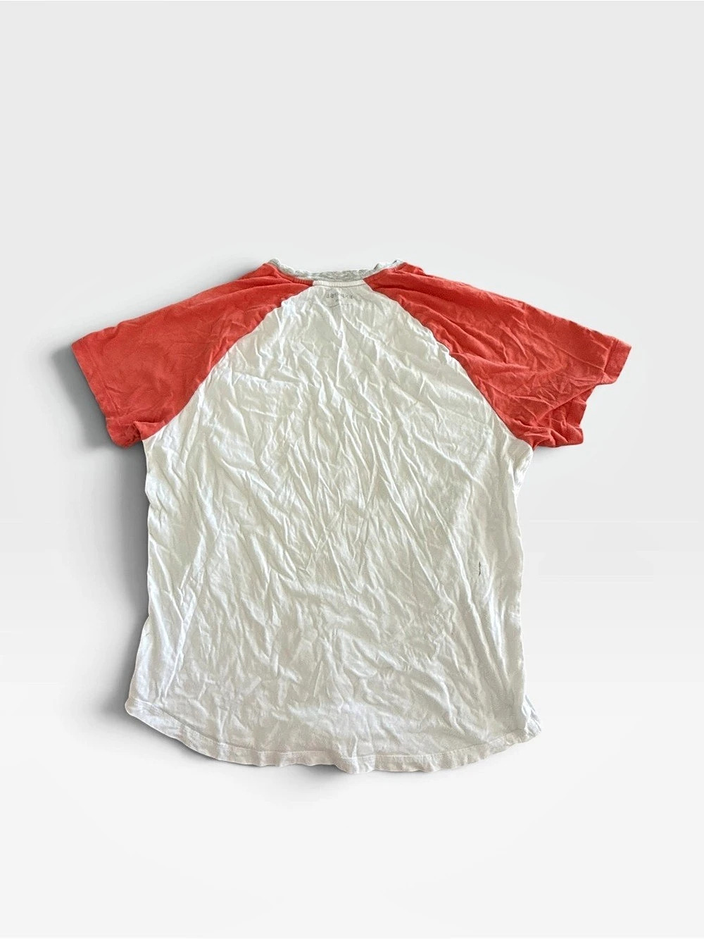 Express Baseball Tee Color Block Raglan Tee White & Red Medium - Picture 2 of 3